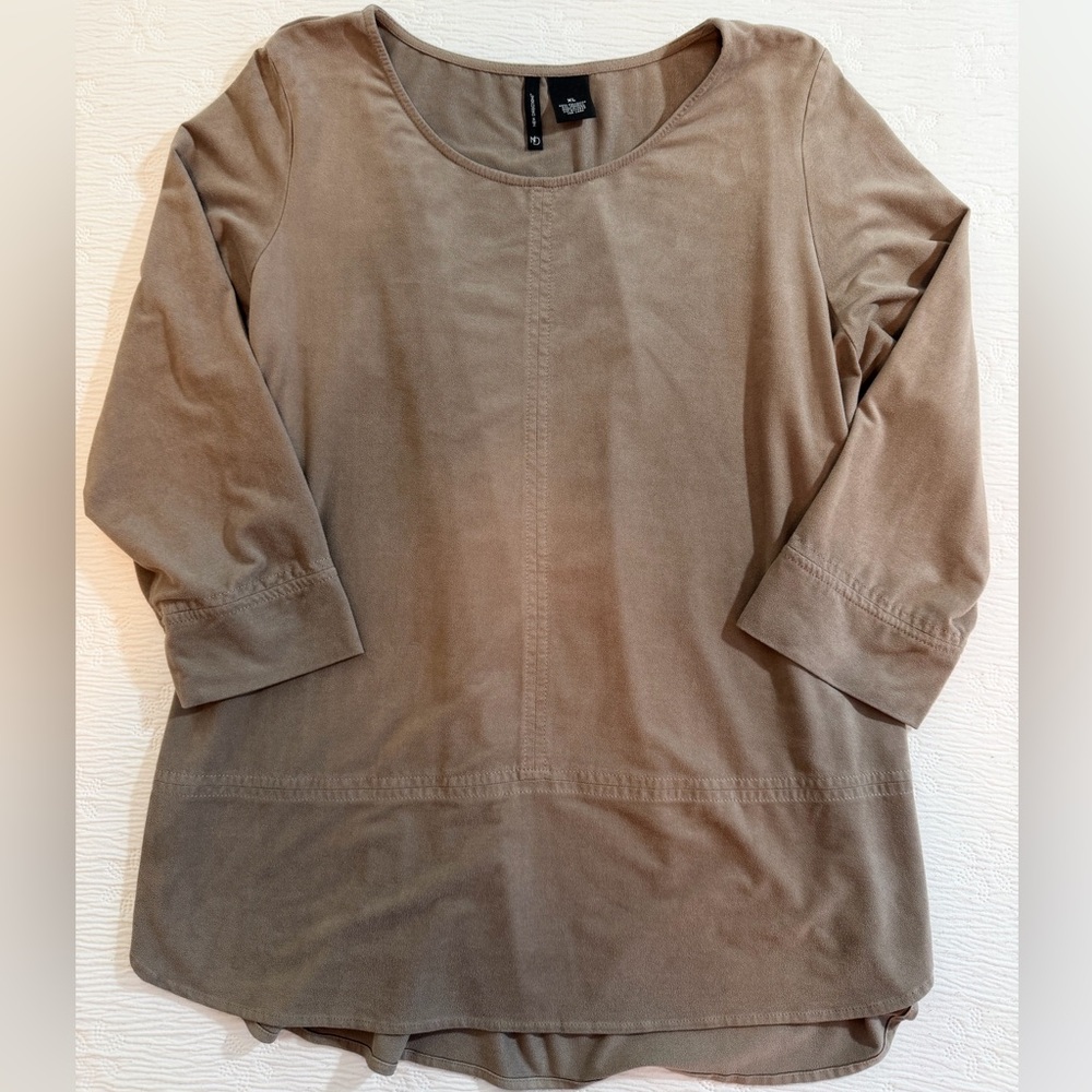 New Directions Suede Top tan size XL - Picture 4 of 10